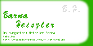 barna heiszler business card